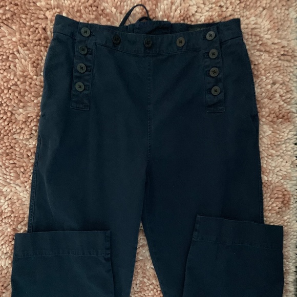 J. Crew Pants - J. Crew blue chino flare bottom lace up back